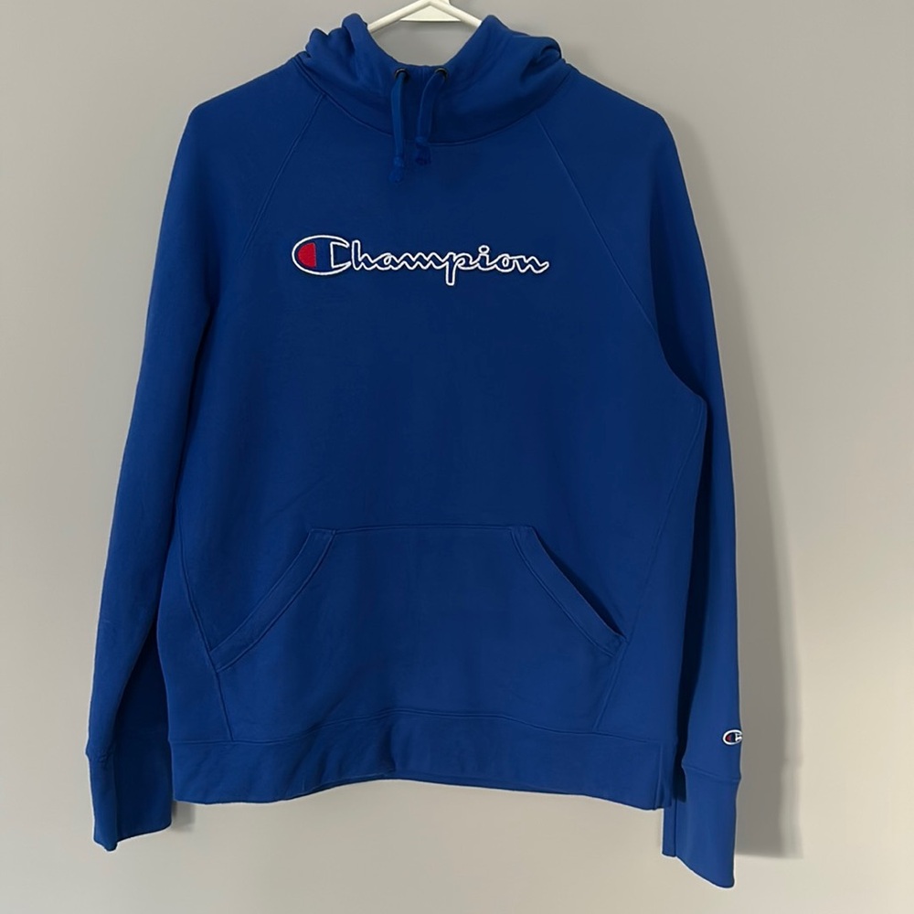 Champion Royal Blue High Neck Hoodie in Size Medium